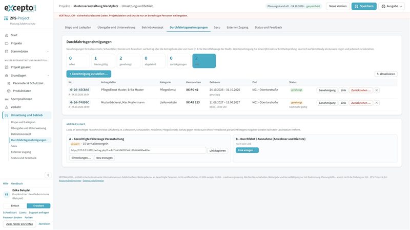 Durchfahrten regeln in ZFS-Project, Bildschirmfoto