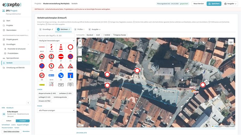 Verkehrszeichenplan erstellen in ZFS-Project, Bildschirmfoto
